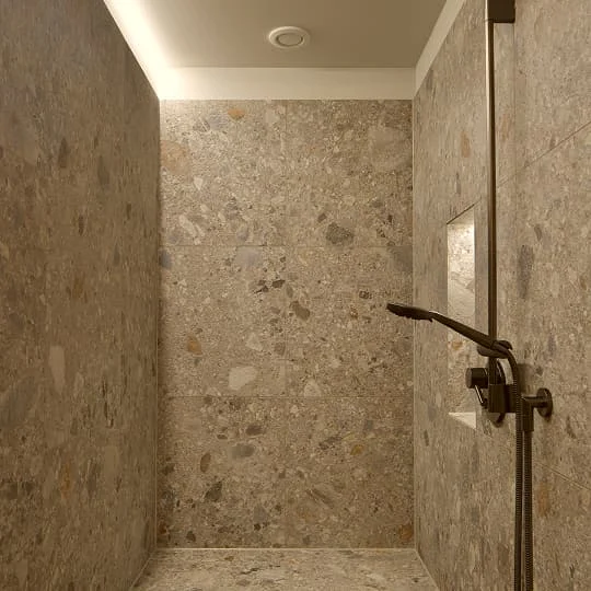 dusche naturstein wand