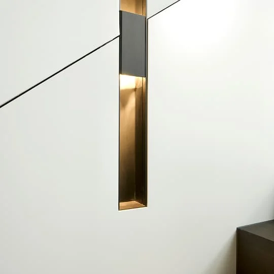 wanddetail messing einbauleuchte